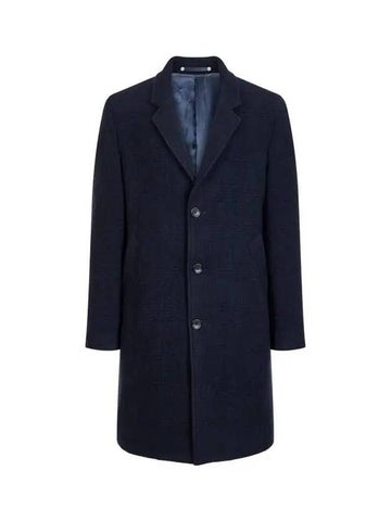 PS Boucle Check Single Coat Dark Navy 271097 - PAUL SMITH - BALAAN 1