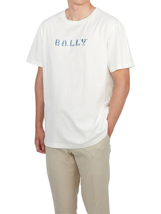 Men s Short Sleeve T Shirt M5BAC09F 101 - BALLY - BALAAN 4