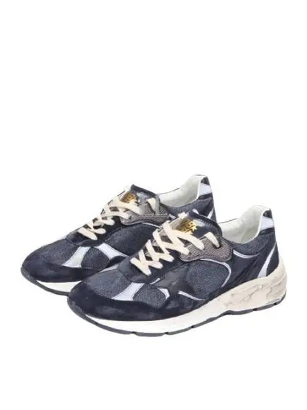 Running Leather Mesh Suede Low Top Sneakers Dark Blue - GOLDEN GOOSE - BALAAN 2