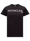 Women s Embroidered Logo Short Sleeve T Shirt Black - MONCLER - BALAAN 1