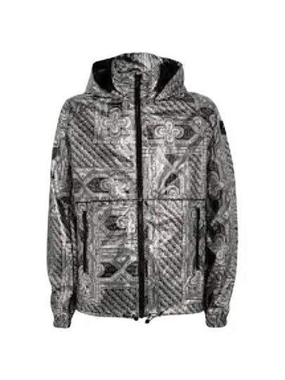 Metallic Effect Print Windbreaker Silver - MOOSE KNUCKLES - BALAAN 2