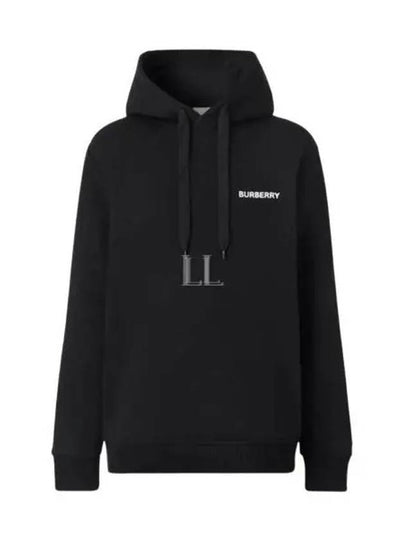 EKD Print Cotton Blend Hoodie Black - BURBERRY - BALAAN 2