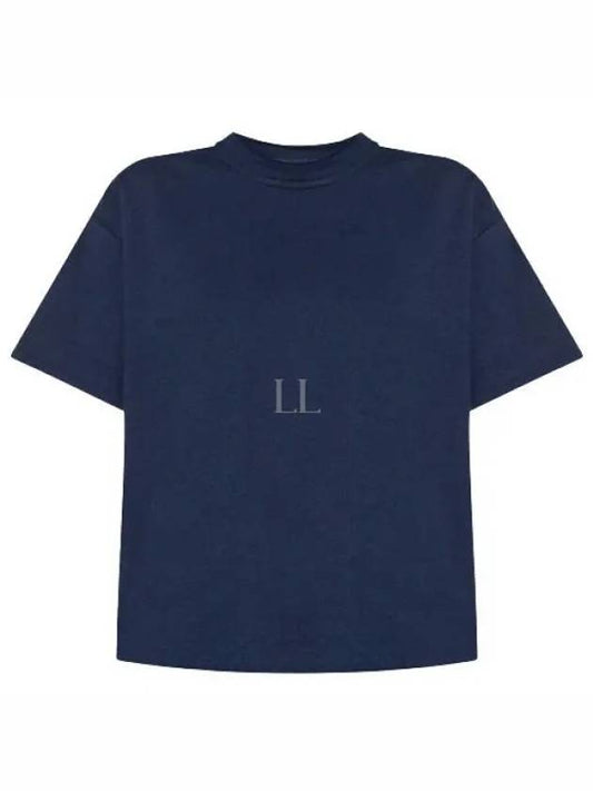 Double Layered Cotton Jersey Short Sleeve T-Shirt Blue - BOTTEGA VENETA - BALAAN 2