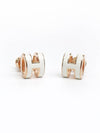 Pop-Ache H Rose Gold Earrings Blanc - HERMES - BALAAN.