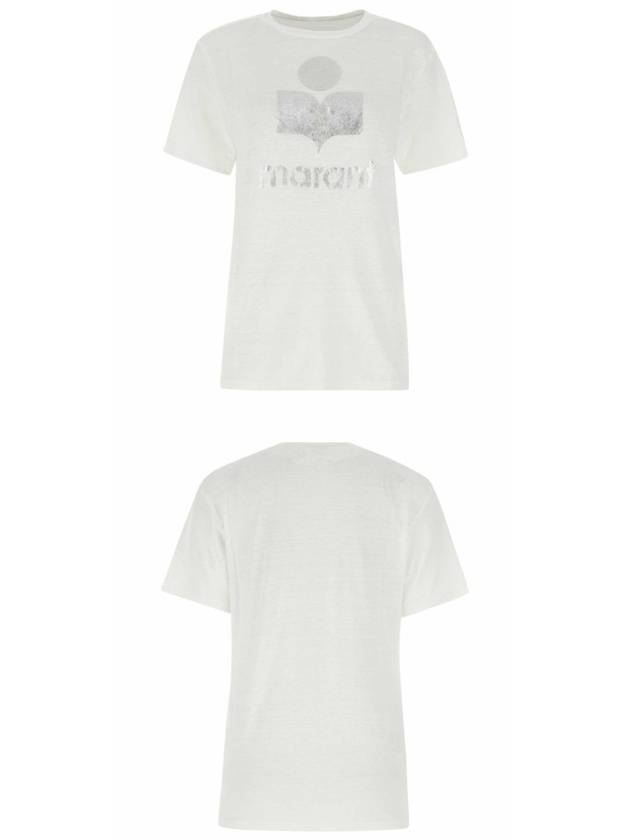 00MTS0406 00M008E WH Jewel Logo Short Sleeve T-Shirt White Women T-Shirt TJ - ISABEL MARANT - BALAAN 4