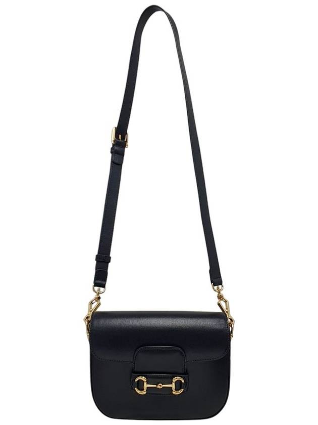 658574 Horsebit 1955 Mini Black Leather Crossbag - GUCCI - BALAAN 3