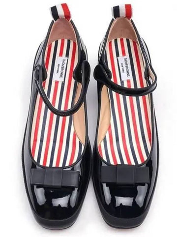 Soft patent leather block heel tennis Mary Jane shoes 271388 - THOM BROWNE - BALAAN 1