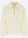 Stand-Up Collar Zip-Up Sweatshirt Ivory - AMI - BALAAN 3