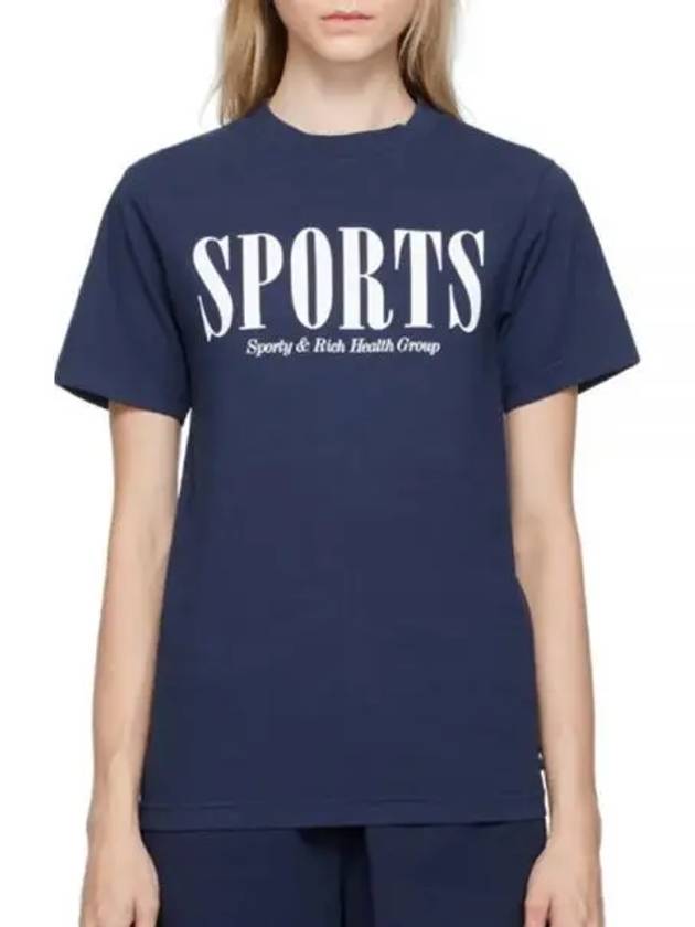 SPORTS T SHIRT NAVYwhite TS873 print - SPORTY & RICH - BALAAN 1