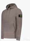 Logo Patch Drawstring Hoodie Grey - STONE ISLAND - BALAAN 2