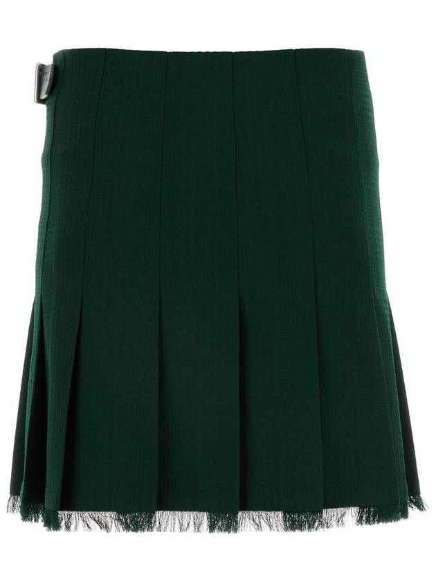 fringed edge wool pleated skirt - BURBERRY - BALAAN 3