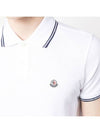 Logo Patch Short Sleeve Polo Shirt White - MONCLER - BALAAN 3