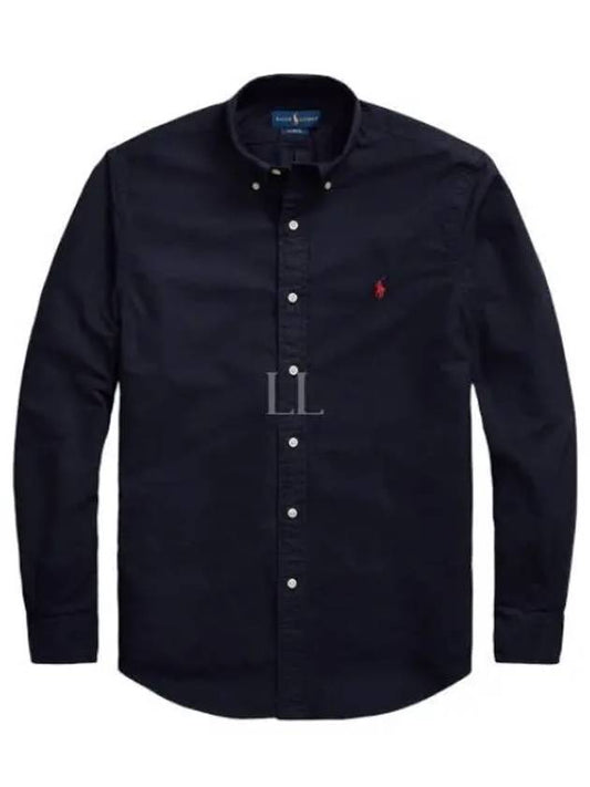 Embroidered Pony Logo Long Sleeve Shirt Navy - POLO RALPH LAUREN - BALAAN 2