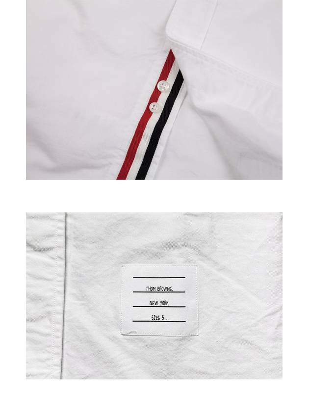 Men's Logo Patch Classic Cotton Long-Sleeve Shirt White - THOM BROWNE - BALAAN 8