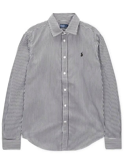 Women's Striped Cotton Shirt White Black - POLO RALPH LAUREN - BALAAN 2