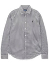 Women's Striped Cotton Shirt White Black - POLO RALPH LAUREN - BALAAN 4