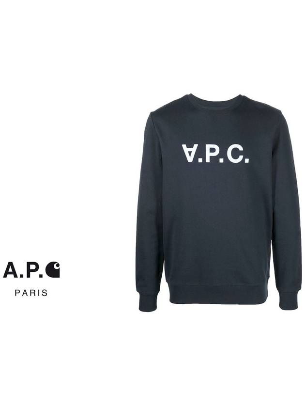 VPC Logo Crew Neck Sweatshirt Navy - A.P.C. - BALAAN 3