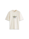 Floral Logo Short Sleeve T Shirt Cream - DROLE DE MONSIEUR - BALAAN 1