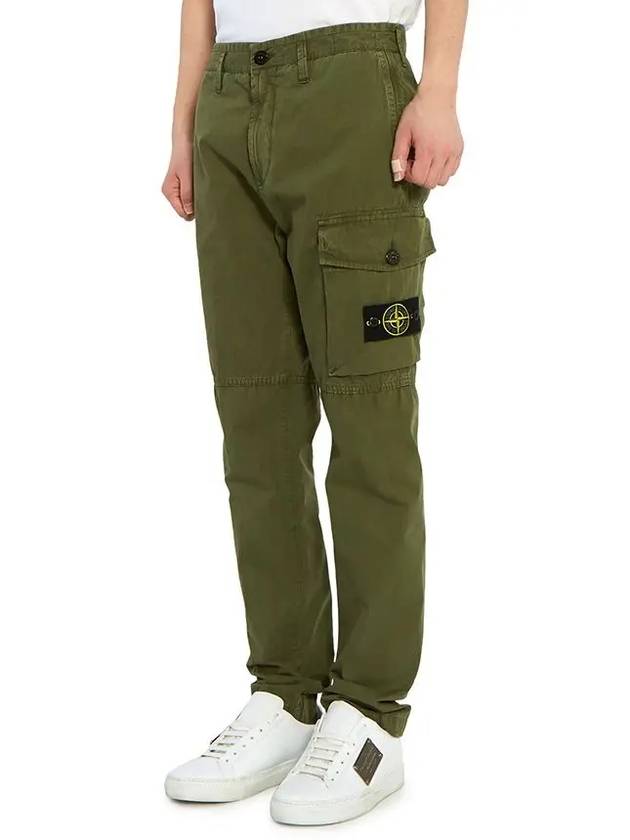 Men's Wappen Patch Cargo Straight Pants Green - STONE ISLAND - BALAAN 3