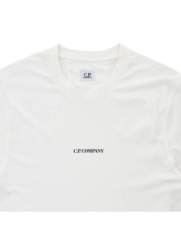 Logo Print Cotton Short Sleeve T-Shirt White - CP COMPANY - BALAAN 4