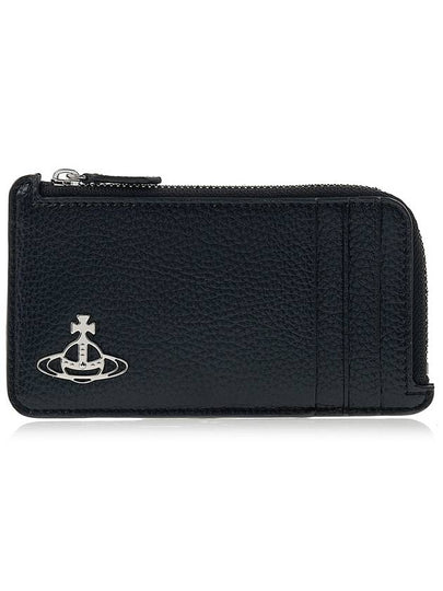 Logo Plaque Zipped Card Wallet Black - VIVIENNE WESTWOOD - BALAAN 2