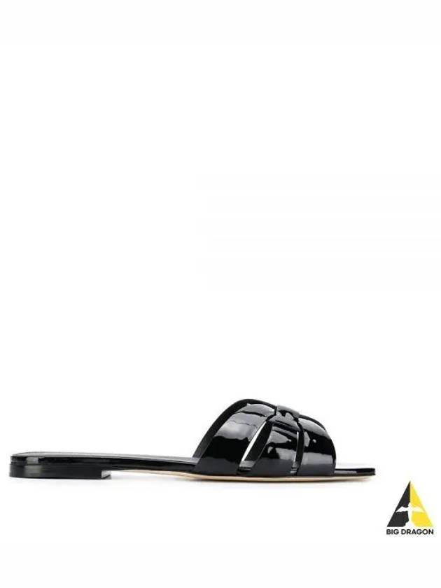 Tribute Patent Leather Mules Black - SAINT LAURENT - BALAAN 2