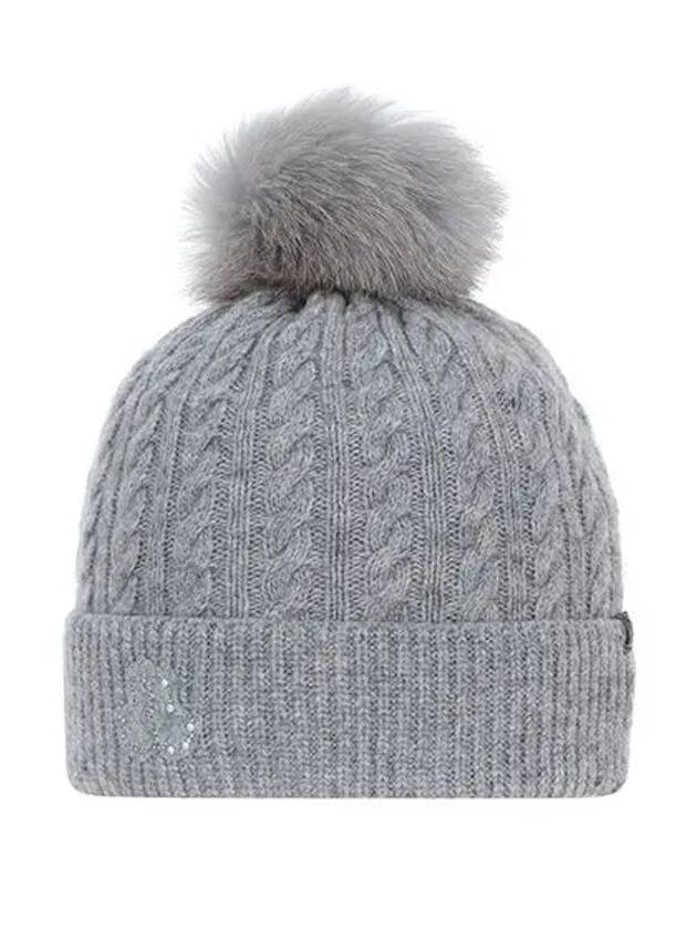 Women s Cashmere Knit Beanie 8504LXAK GREY - BLACK&WHITE - BALAAN 2