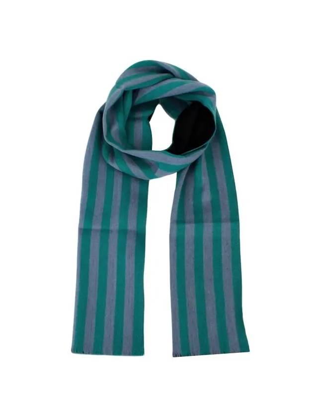 Men's Striped Wool Muffler Green Grey - PAUL SMITH - BALAAN 8