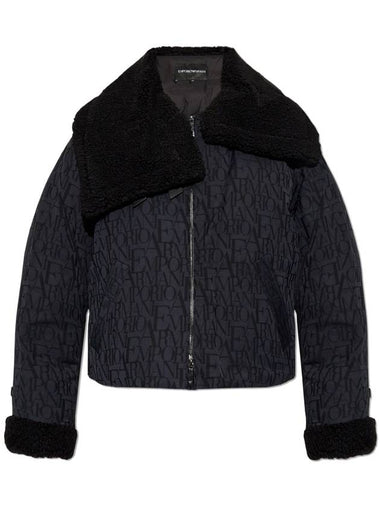 Emporio Armani Jacket With Fur Trim, Women's, Black - EMPORIO ARMANI - BALAAN 1