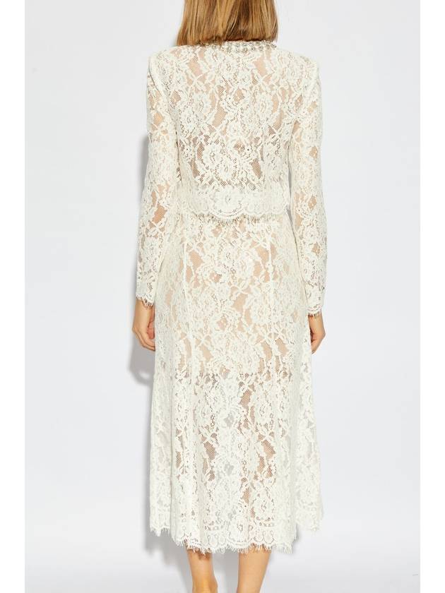 Self Portrait Lace Dress With Shimmering Crystals, Women's, White - SELF PORTRAIT - BALAAN 4