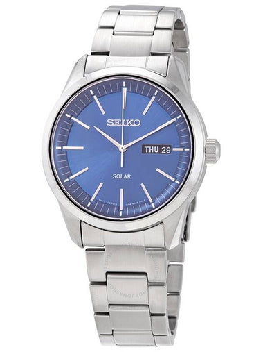 Seiko Solar Blue Dial Stainless Steel Men's Watch SNE525P1 - SEIKO - BALAAN 1