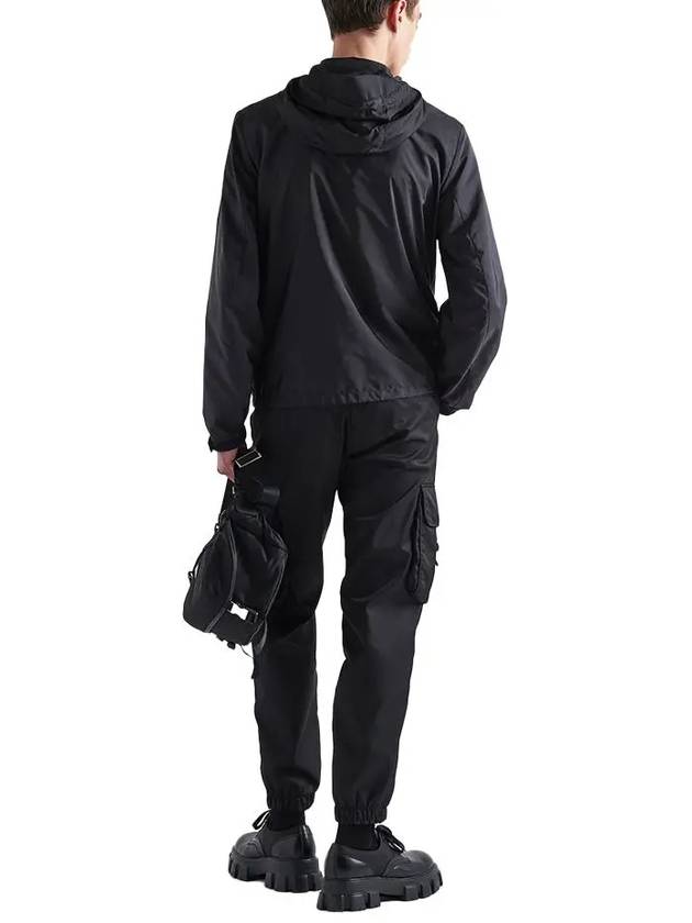 Men's Logo Nylon Hooded Jacket Black - PRADA - BALAAN 4