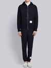 Center Back Stripe Cotton Zip Up Hoodie Navy - THOM BROWNE - BALAAN 5