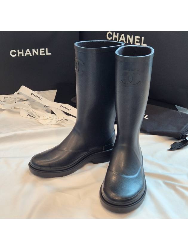 Rain boots dark navy black two tone G45838 - CHANEL - BALAAN 2