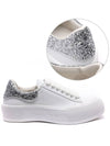 Deck Lace Up Plimsol Glitter Tab Low Top Sneakers White - ALEXANDER MCQUEEN - BALAAN 2