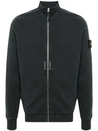 Cotton Zip-Up Jacket Dark Grey - STONE ISLAND - BALAAN 2