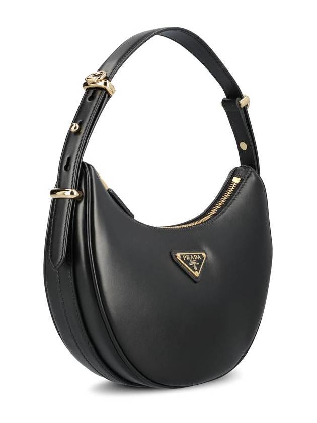 Arque Leather Shoulder Bag Black - PRADA - BALAAN 4