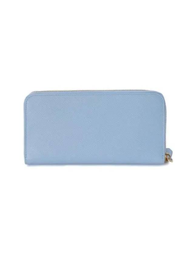 Large Saffiano Leather Long Wallet Blue - PRADA - BALAAN 5