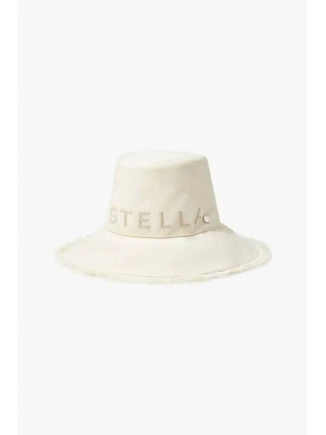 STELLA McCARTNEY Fringe Brim Canvas Fedora Ivory - STELLA MCCARTNEY - BALAAN 1