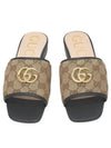 Women's GG Matelasse Canvas Slide Sandals Mule Black - GUCCI - BALAAN 2