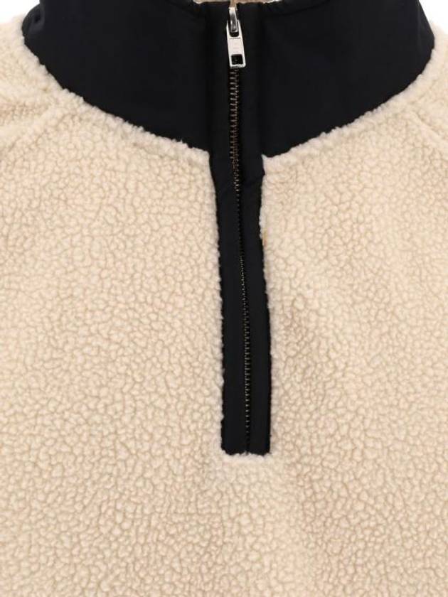 Logo Applique Fleece Sweatshirt Beige - A.P.C. - BALAAN 4