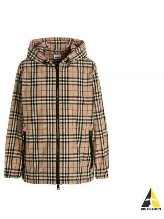 Check Hooded Jacket Archive Beige - BURBERRY - BALAAN 2