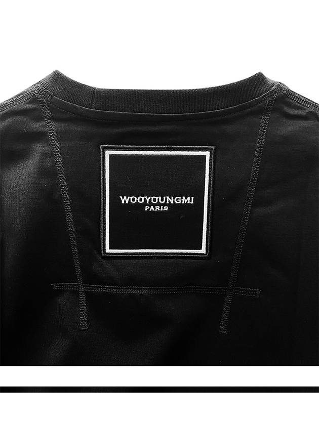 Square Patch Logo Short Sleeve T-Shirt Black - WOOYOUNGMI - BALAAN 6