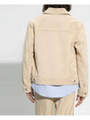 Button Suede Jacket Beige - AMI - BALAAN 4