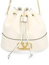 V Logo Chain Mini Bucket Bag Ivory - VALENTINO - BALAAN 3