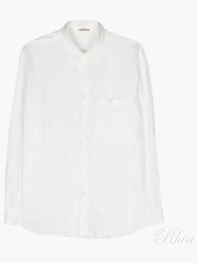 Wrinkle Washed Cotton Pocket Shirt A24SS02FW White - AURALEE - BALAAN 1