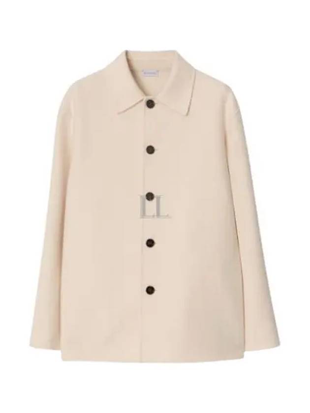 Single-Breasted Wool Jacket Ivory - BURBERRY - BALAAN 2