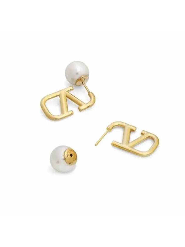 Valentino 5W2J0H22 DHC 0O3 J0H22 Garavani V logo pearl earrings - RED VALENTINO - BALAAN 4