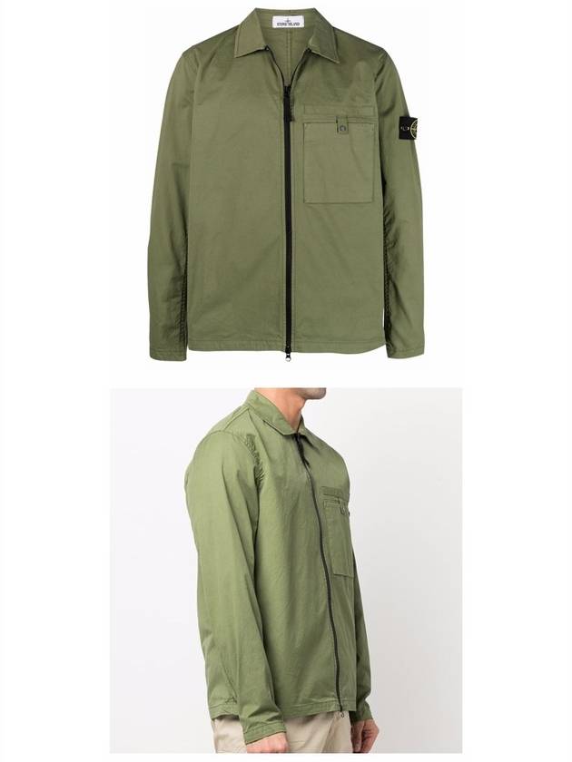 Wappen Patch Supima Twill Stretch Cotton Zip-up Jacket Khaki - STONE ISLAND - BALAAN 5