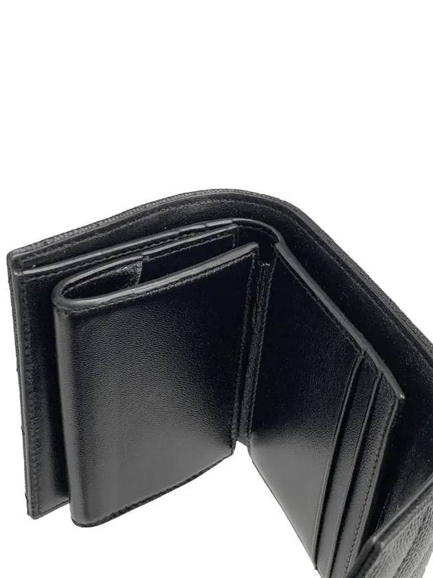 Monogram Cassandra Matelasse Half Wallet Black - SAINT LAURENT - BALAAN 5